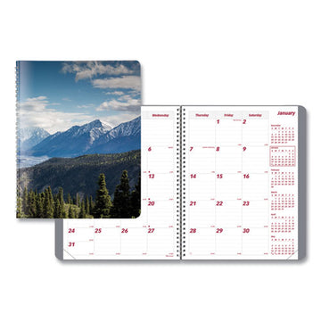 Brownline® Mountains 14-month Planner, Mountains Photography, 11 X 8.5, Blue-green-black Cover, 14-month (dec To Jan): 2021 To 2023 freeshipping - TVN Wholesale